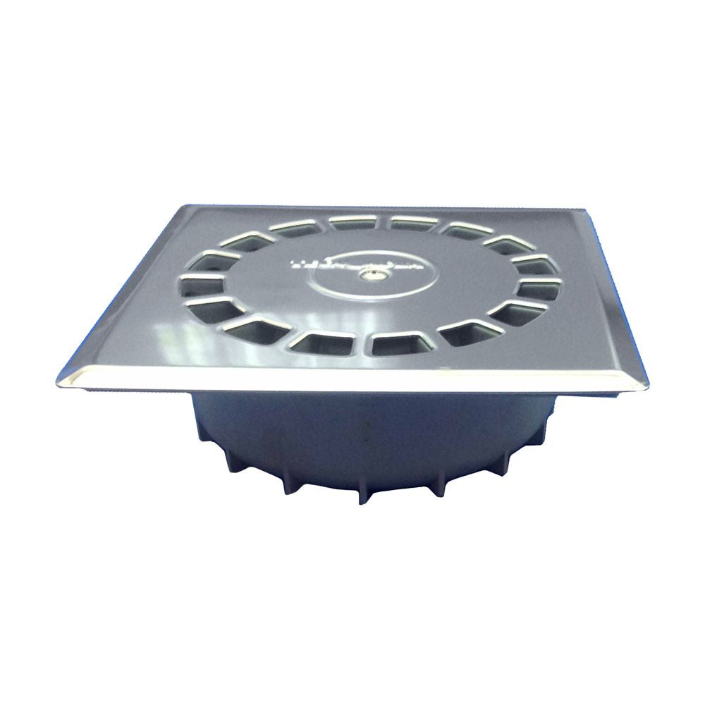 SUMIDERO PVC SIFONICO VERTICAL ESTANDAR INOXIDABLE T-88 I 15 x 15 cm / 165 x 165 x 50,5 mm / Ø50 mm