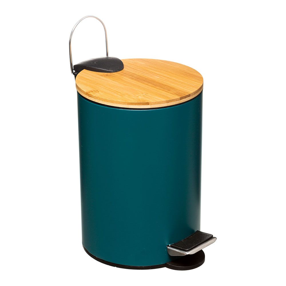 PAPELERA PEDAL VERDE PETROL 3 l