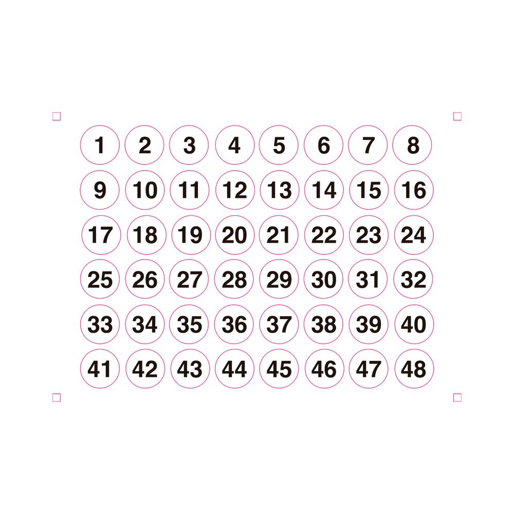 PACK 2 LÁMINAS ADHESIVAS A5 IDENTIFICADORES 1 AL 48 EDM