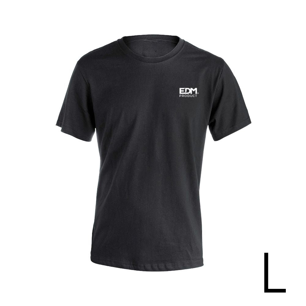 CAMISETA NEGRA TALLA-L MANGA CORTA BORDADO