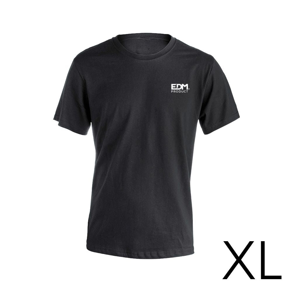 CAMISETA NEGRA TALLA-XL MANGA CORTA BORDADO
