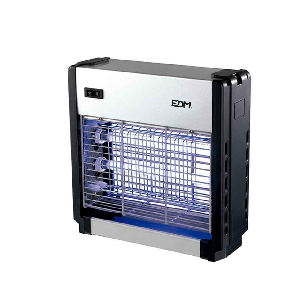 MATA INSECTOS PROFESIONAL ELÉCTRICO, CROMO/NEGRO, 2 x 6W; 30 m²; 25,5 x 9 x 26 cm