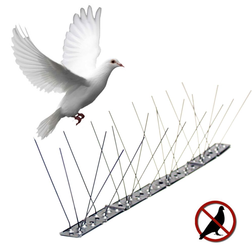 VARILLA DISUASORIA PARA AVES, ANTI PALOMAS, ACERO INOXIDABLE; 100 x 2,5 x 11 cm