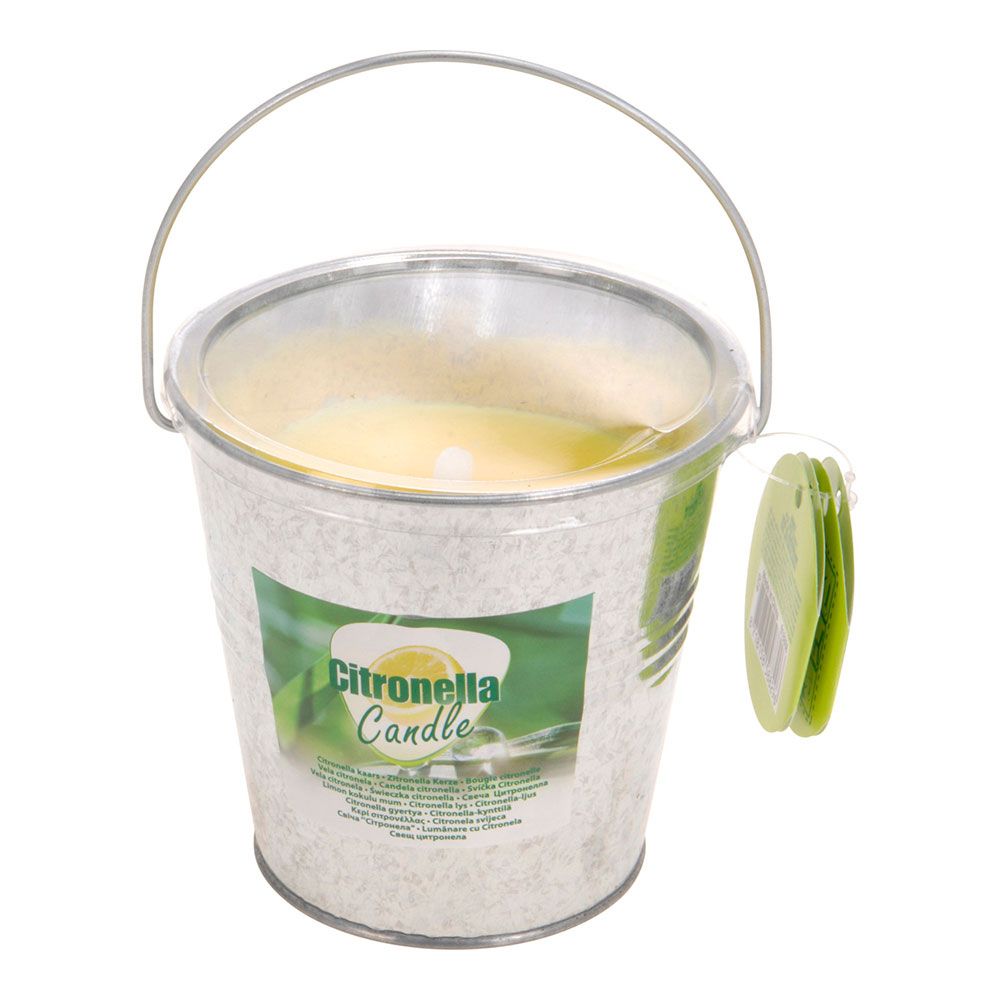 VELA CITRONELA CON RECIPIENTE METÁLICO 160 g Ø10 cm