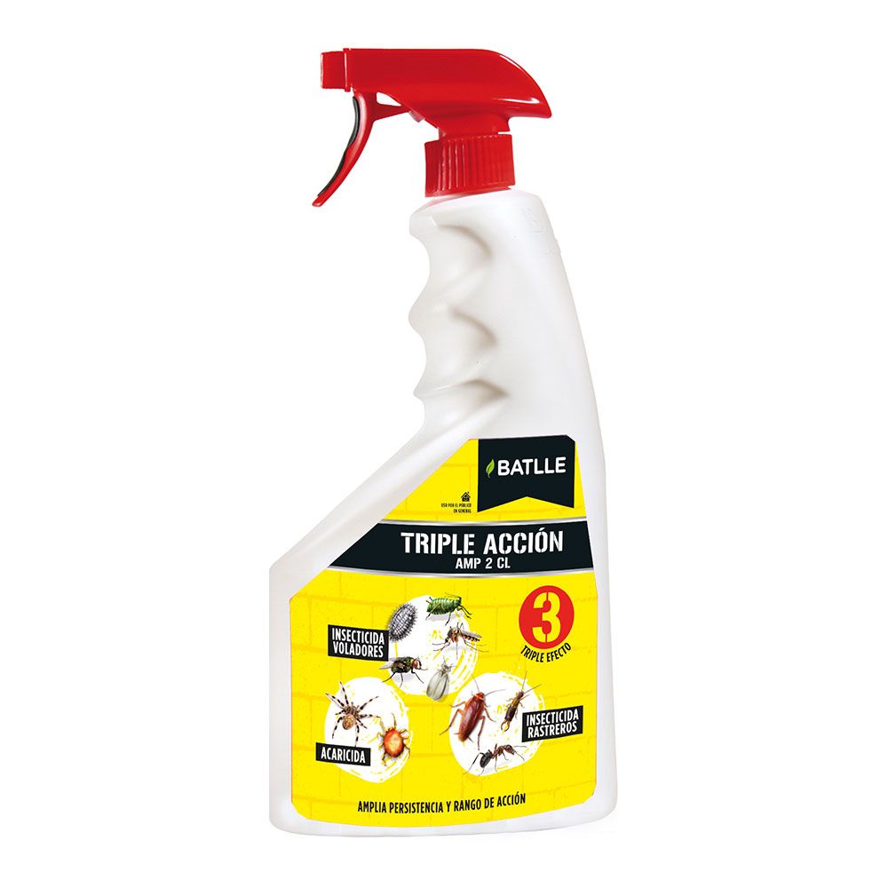 TRIPLE ACCIÓN QUÍMICO CONTRA PLAGAS PISTOLA PULVERIZADORA 750 ml