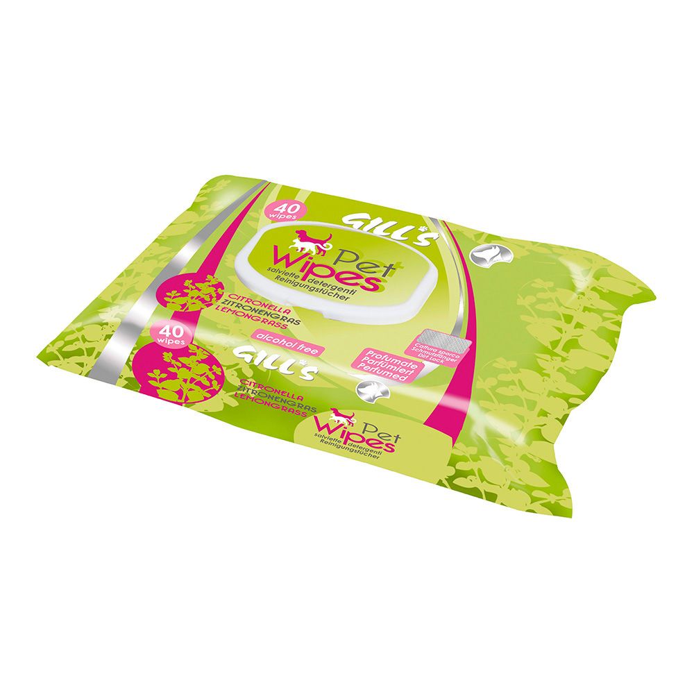 TOALLITAS HÚMEDAS MASCOTAS XL 30 x 20 cm, 40 uds, AROMA CITRONELA