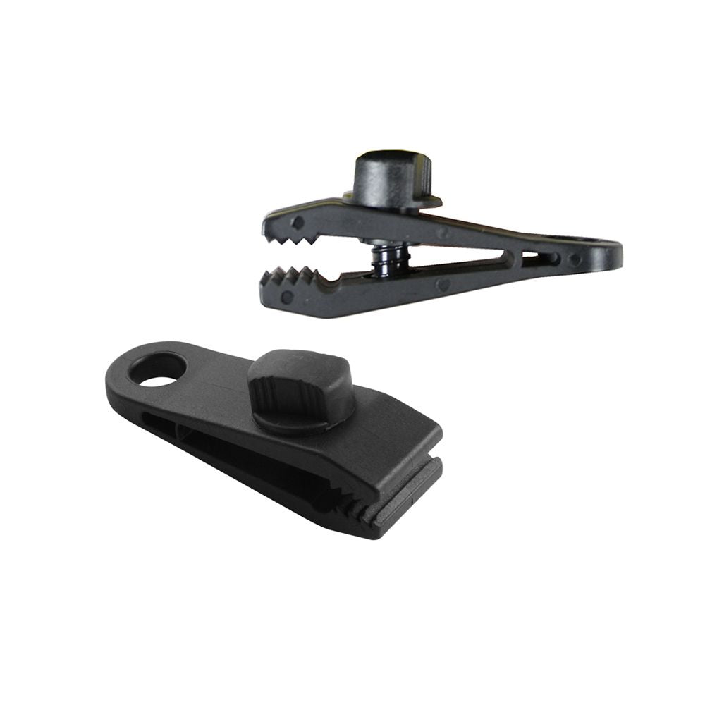 CONJUNTO DE 4 CLIPS TIPO PINZA PARA SUJECION DE TOLDOS Y LONAS Ø0,27 x 8 x 3 cm