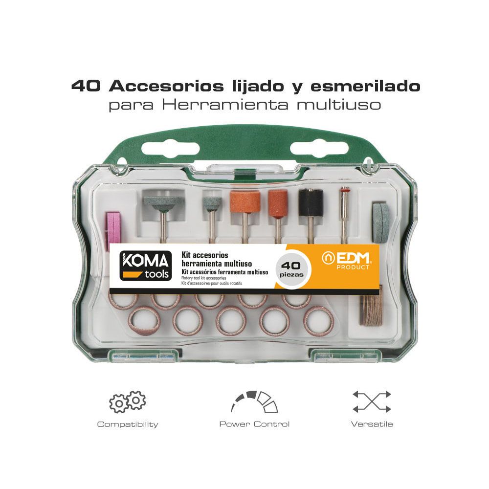ACCESORIOS PARA MINI HERRAMIENTA MULTIUSOS ROTATIVA REF: 08709, SET 40 PIEZAS
