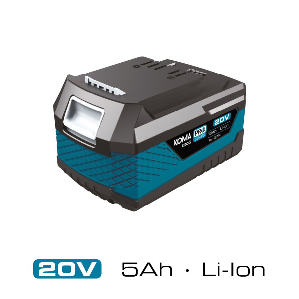 BATERIA LI-ION 20 V 5.0 Ah 11,8 x 7,4 x 6,7 cm