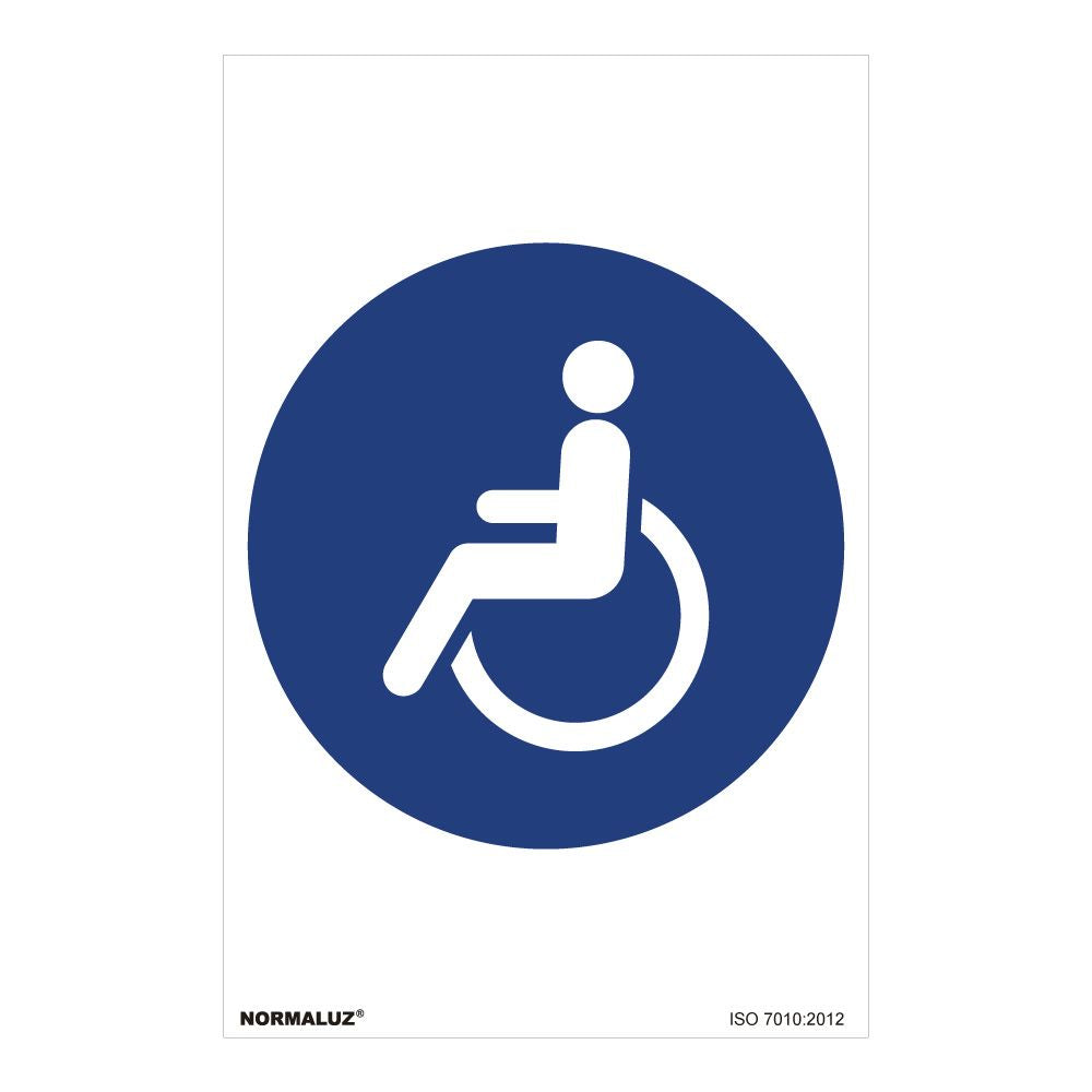 CARTEL "OBLIGATORIO PERSONAS DISCAPACITADAS" (PVC 0,7mm) 30x40cm NORMALUZ