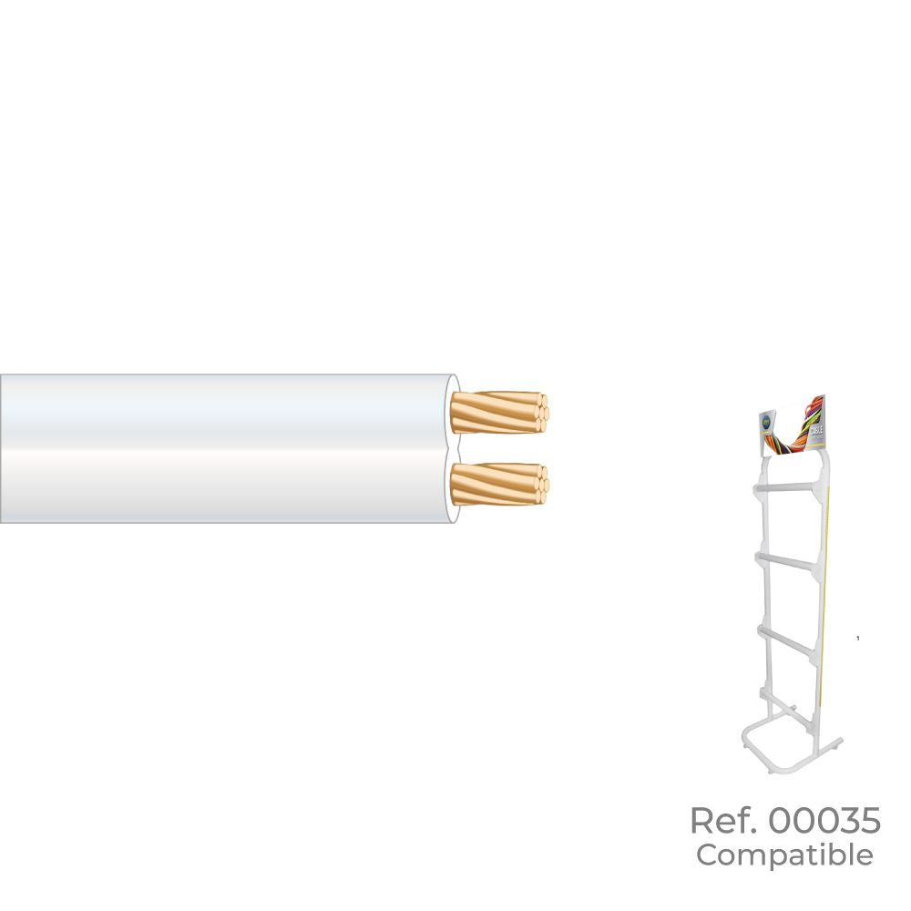 PARALELO 2x0,75mm BLANCO "AUDIO" EURO/m (BOBINA PEQUEÑA Ø180x60mm)