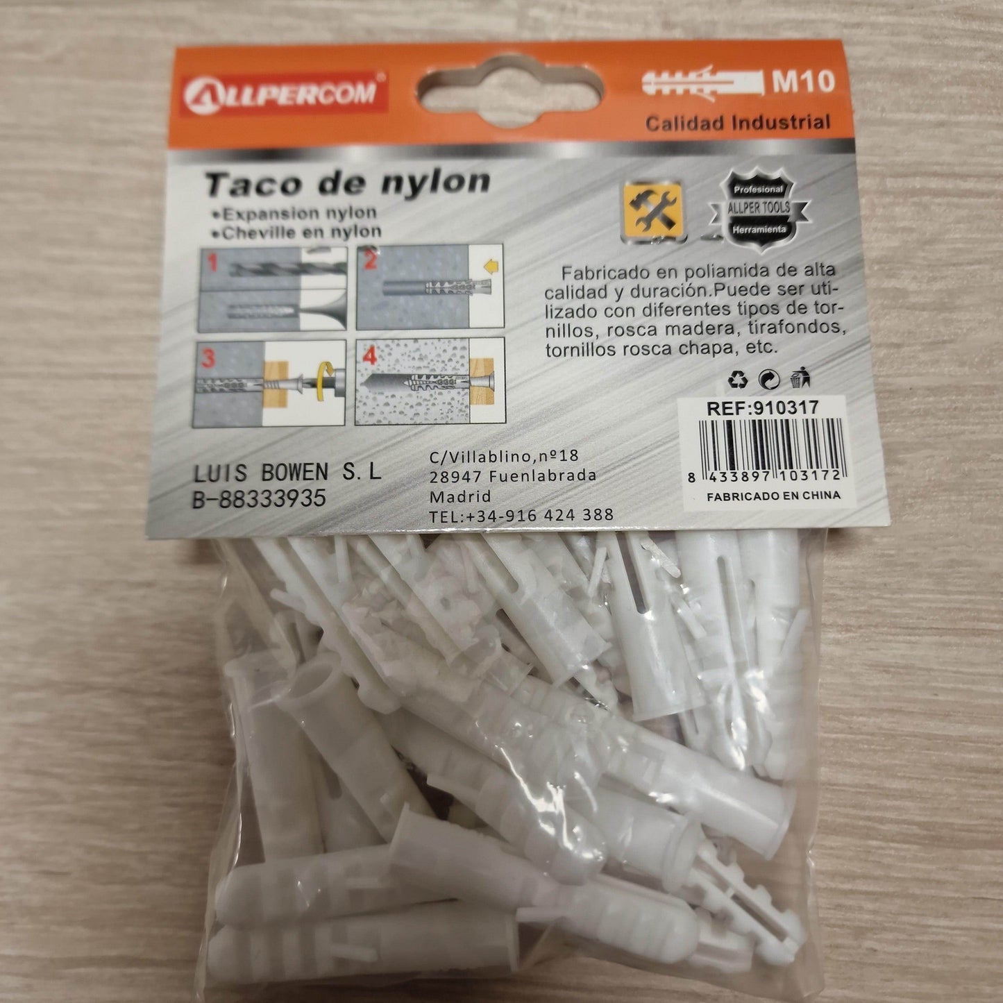 Tacos de Nylon M10 - Pinturas y Tarimas Ideas
