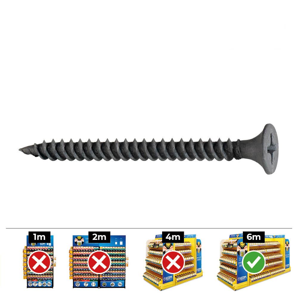 CAJA 1000 unid. TORNILLO PLACA YESO PLACA-METAL SSF Ø3,5x35mm FOSFATADO