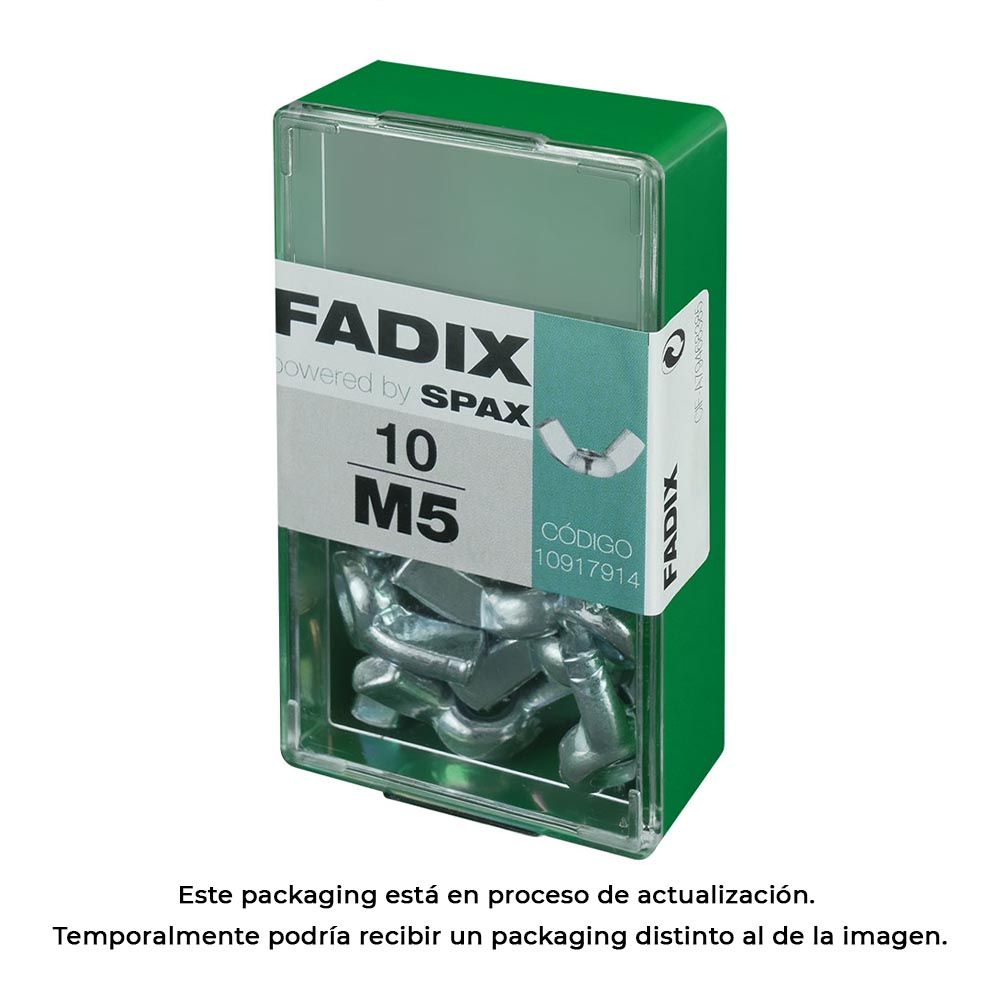 CAJA S 10 unid. TUERCA MARIPOSA CINC M 5 FADIX