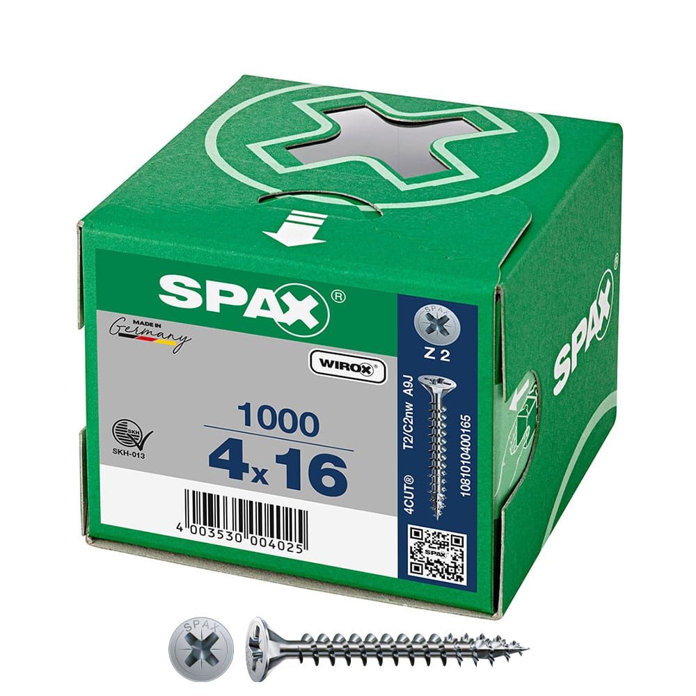 CAJA 1000 UNID. TORNILLO UNIVERSAL CABEZA PLANA WIROX 4X16MM Z2