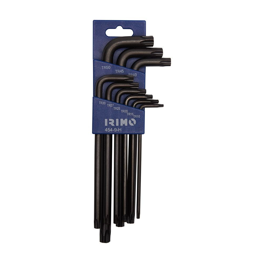 LLAVES ACODADAS PAVONADAS TORX® INVIOLABLES T10 - T50 454 - 9 - H, JUEGO DE 9 PIEZAS