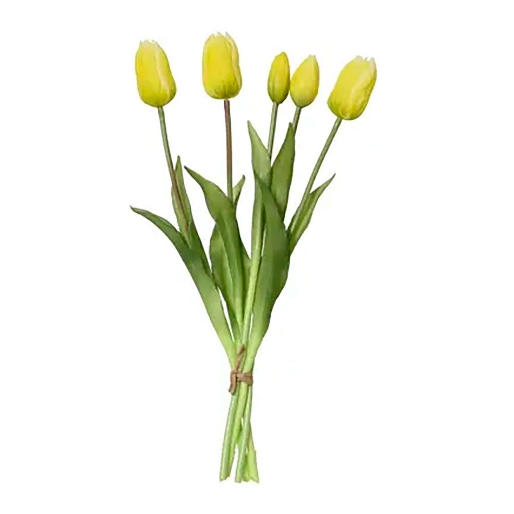 RAMO DE TULIPANES BLANCOS DE POLIPROPILENO, 15 x 15 x 40 cm