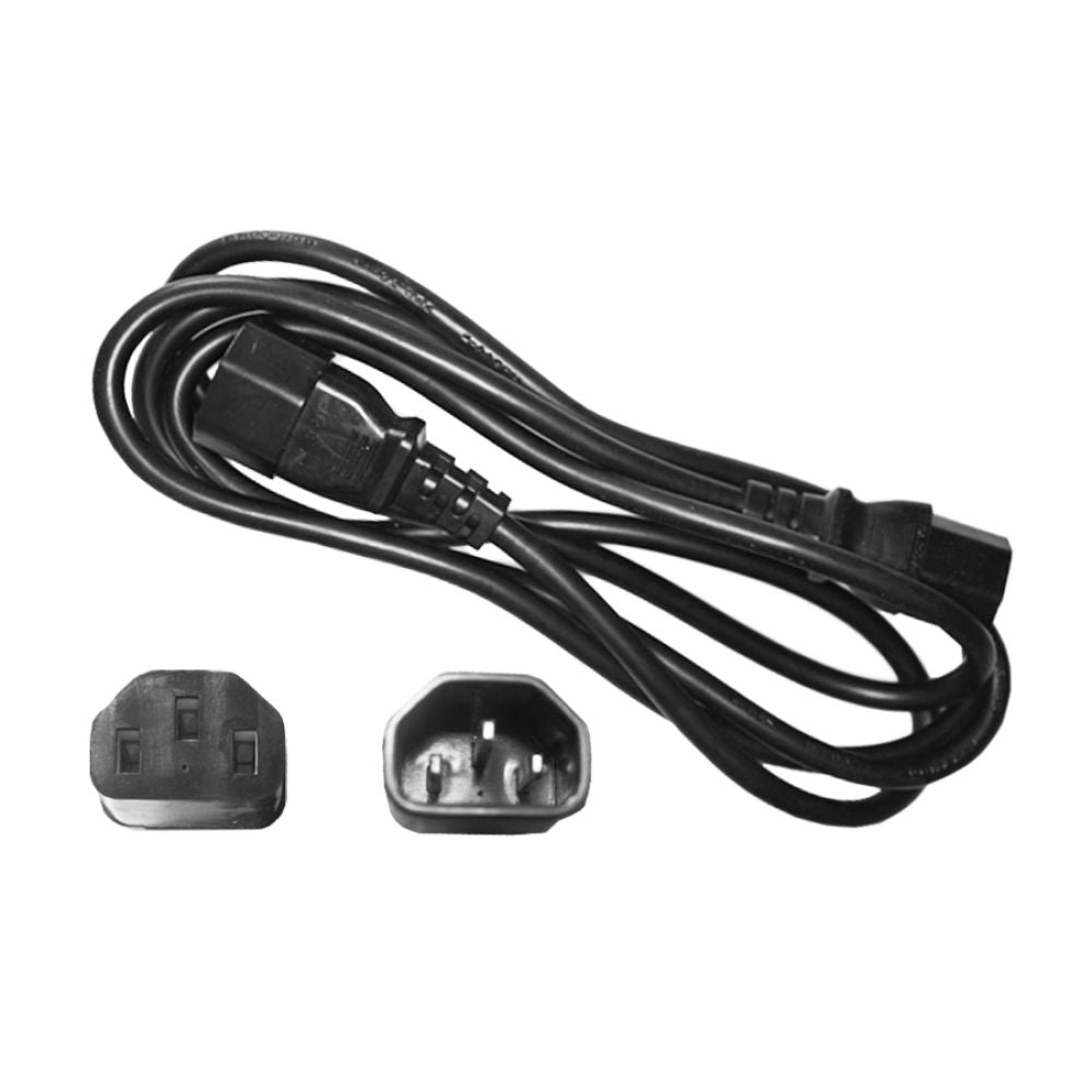 CABLE ORDENADOR IEC MACHO C13 - HEMBRA C14, NEGRO, 1,80 m