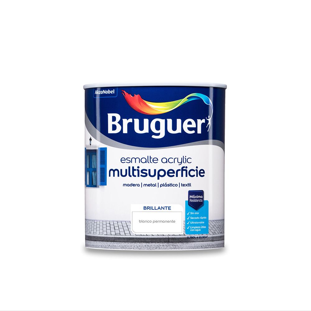 ESMALTE ACRÍLICO MULTISUPERFICIE BLANCO PERMANENTE BRILLANTE 750 ml