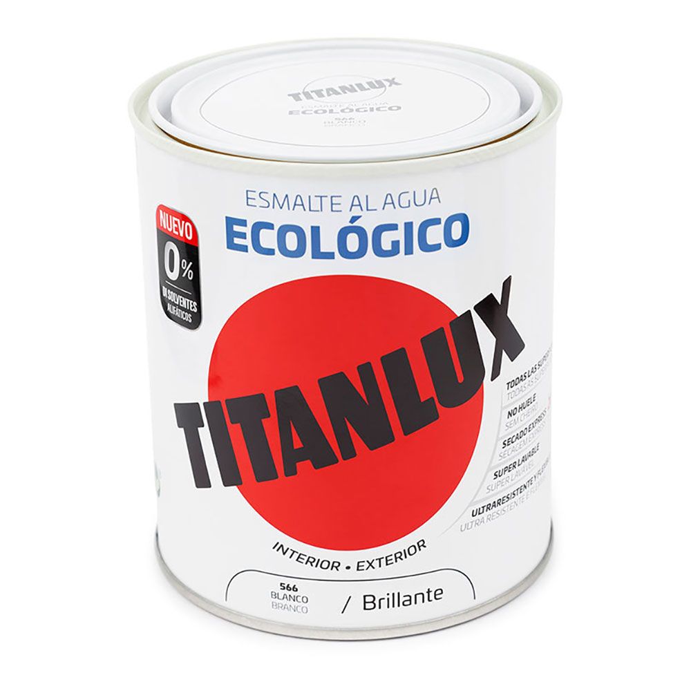 ESMALTE ECOLÓGICO AL AGUA BLANCO BRILLANTE 750 ml