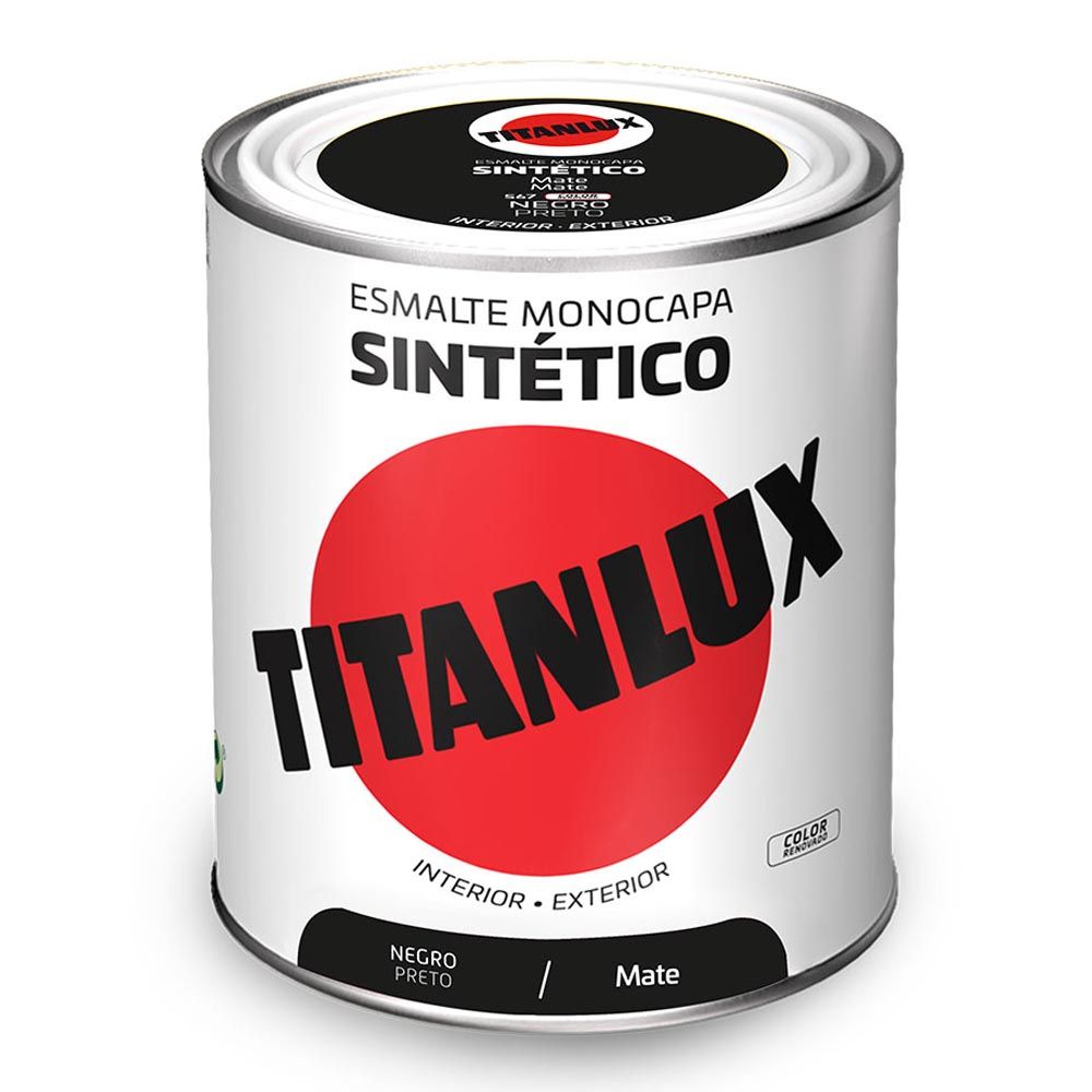 ESMALTE SINTÉTICO MONOCAPA NEGRO MATE 750 ml