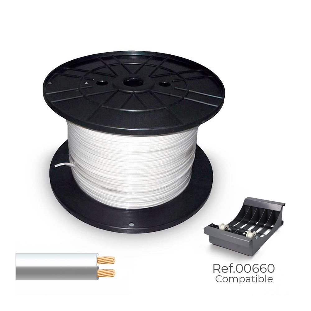 CABLE PARALELO 48V 2 x 0,75 mm² BLANCO/GRIS 500 m. (BOBINA MEDIANA)