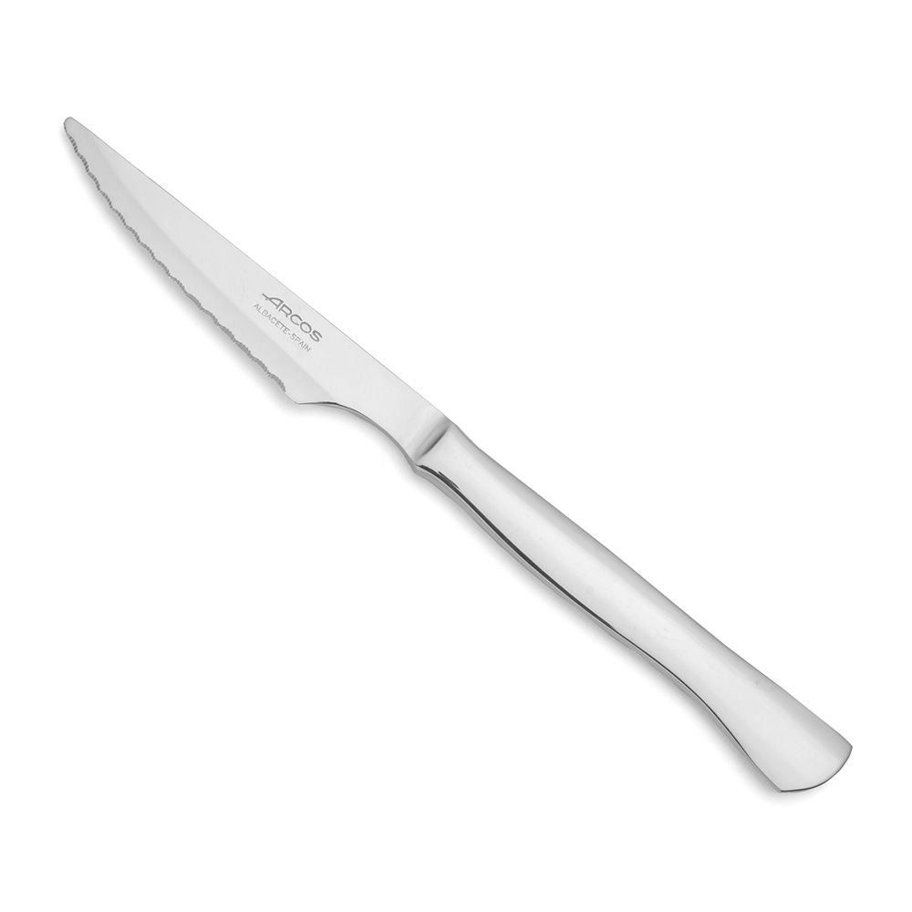 CUCHILLO CHULETERO MONOBLOCK DE ACERO INOXIDABLE Y FILO CON SIERRA 110 mm