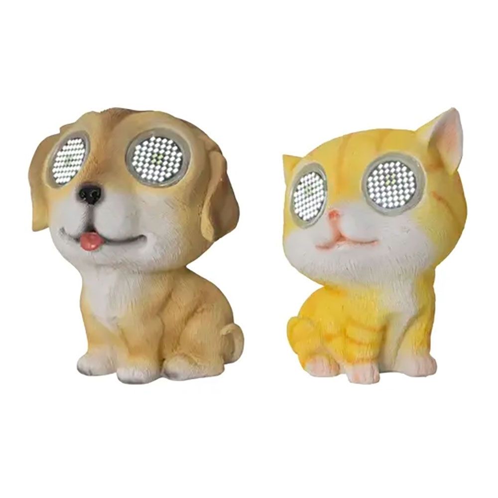 FIGURA SOLAR DE ANIMAL 2 MODELOS VARIADOS; PERRO Y GATO