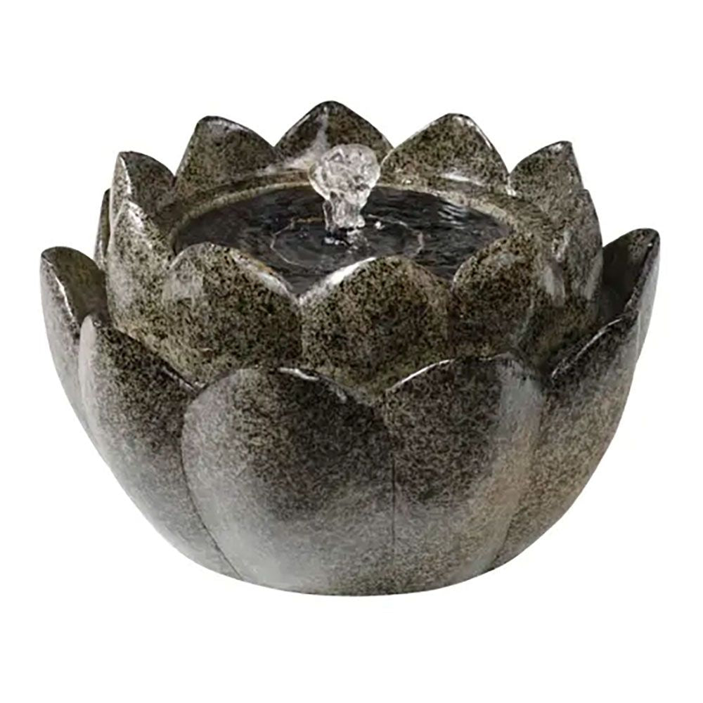 FUENTE SOLAR PARA EXTERIOR IP68, FORMA DE FLOR DE POLIRESINA; Ø23 x 13,5 cm