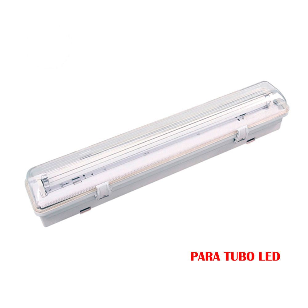 PANTALLA FLUORESCENTE ESTANCA PARA TUBO DE LED 1 x 9 w (EQ. 18 w) 220 V IP65 65 cm
