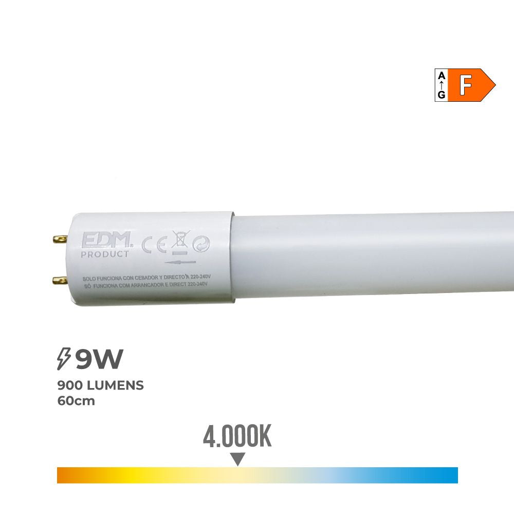 TUBO LED T8 9 W 900 lm 4000 K LUZ DIA (EQ.18W) Ø2,6 x 60 cm