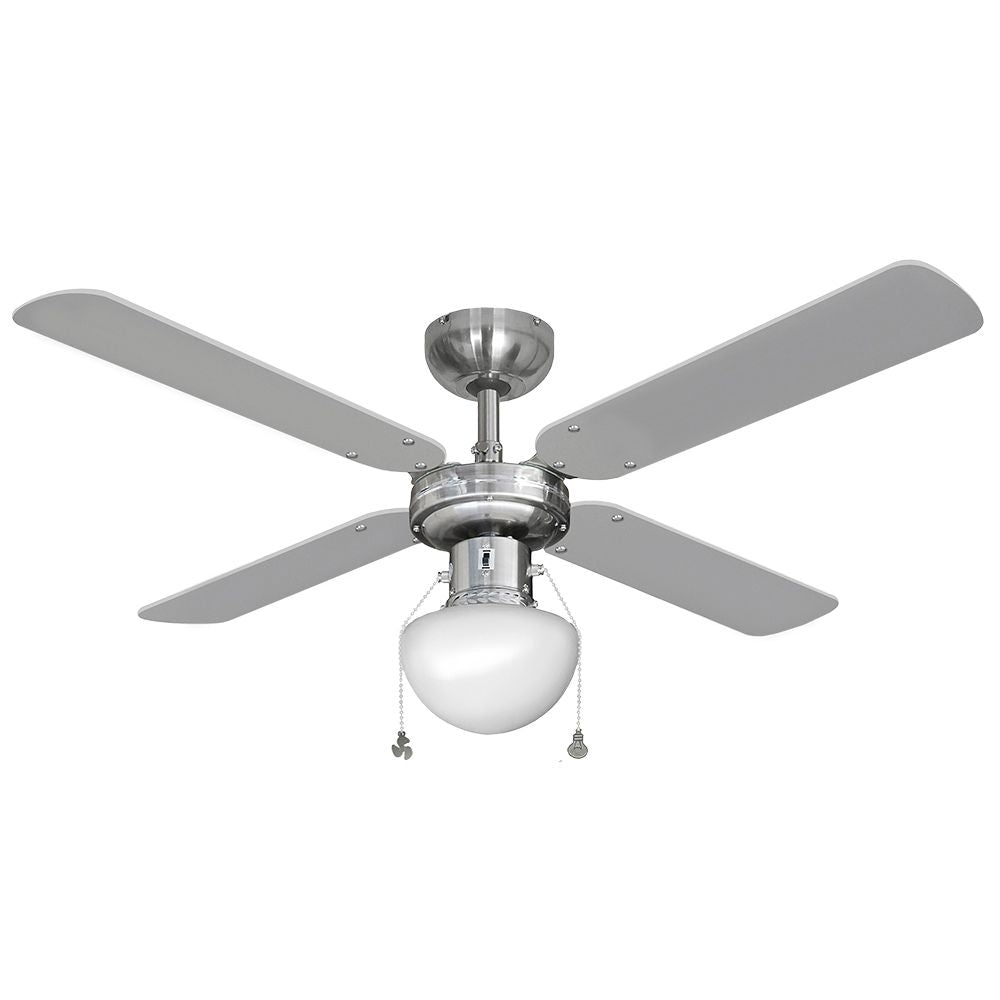 VENTILADOR DE TECHO MODELO CARIBE. COLOR CROMADO. POTENCIA: 50W ASPAS: Ø102 cm EDM