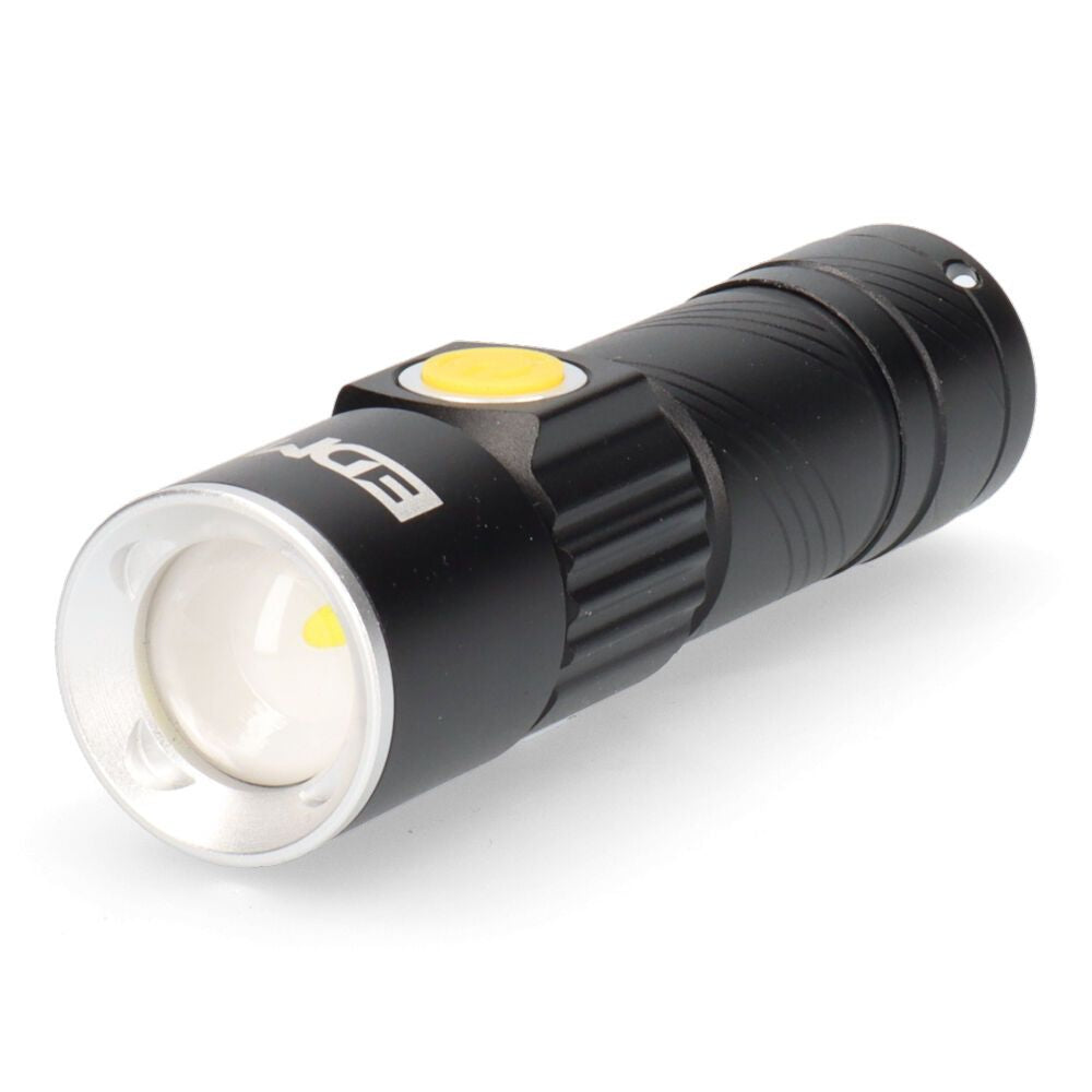 LINTERNA MINI CON ZOOM 1 LED 120Lm/40Lm/ FLASH 9.000K RECARGABLE CON USB.