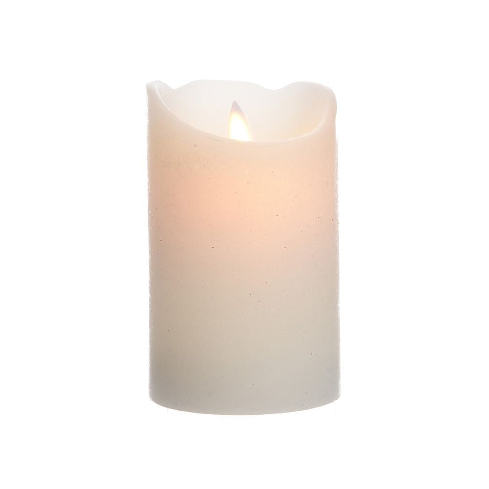 VELA DE CERA LED COLOR BLANCO, Ø7,5 x 12,5 cm
