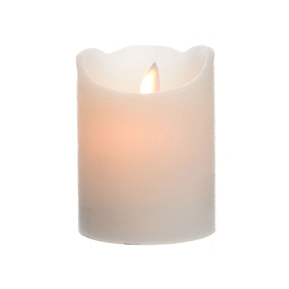 VELA DE CERA LED COLOR BLANCO, Ø7,5 x 10 cm