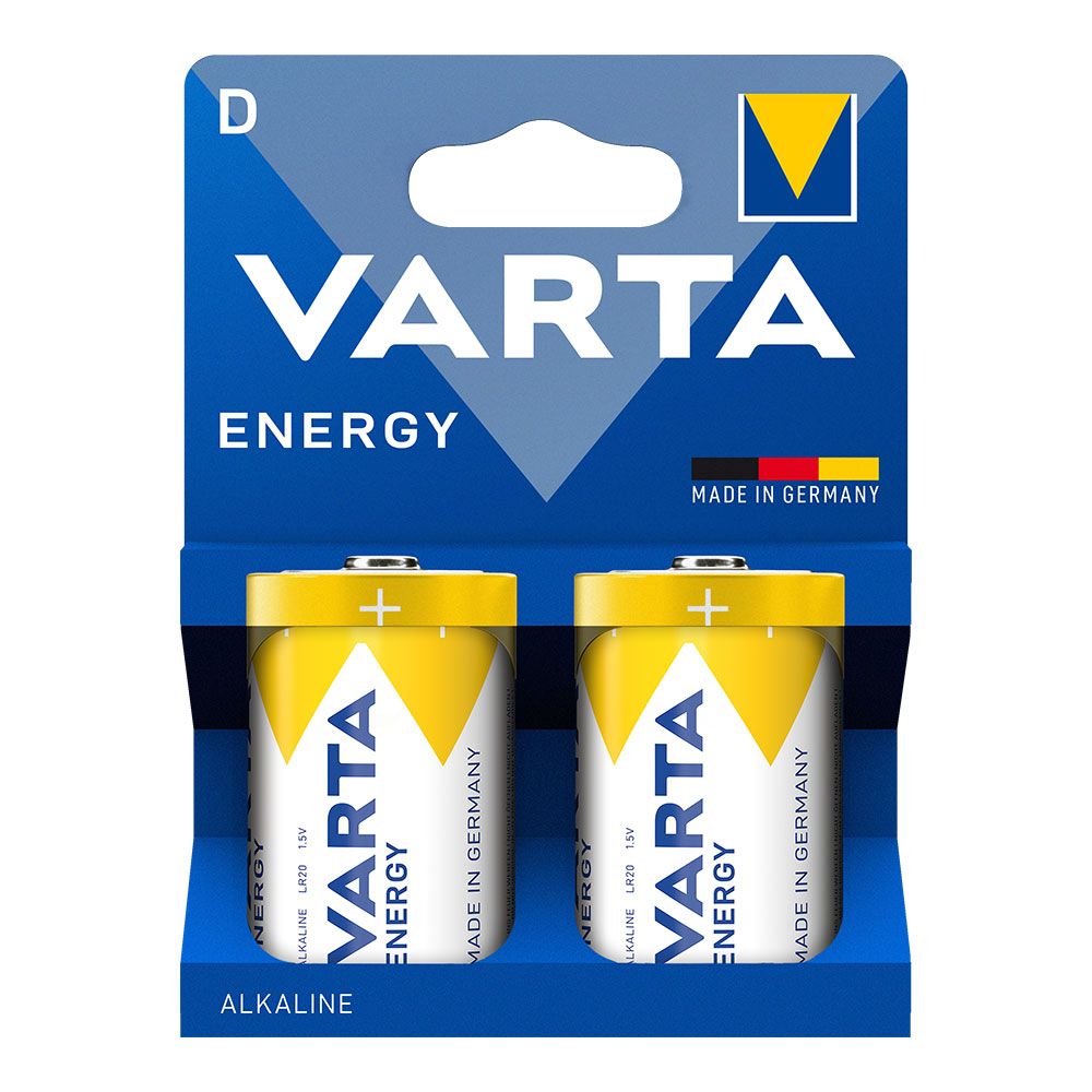 PILA ALKALINA ENERGY D, 1,5V (BLISTER 2 uds) Ø34,2 x 61,5 mm