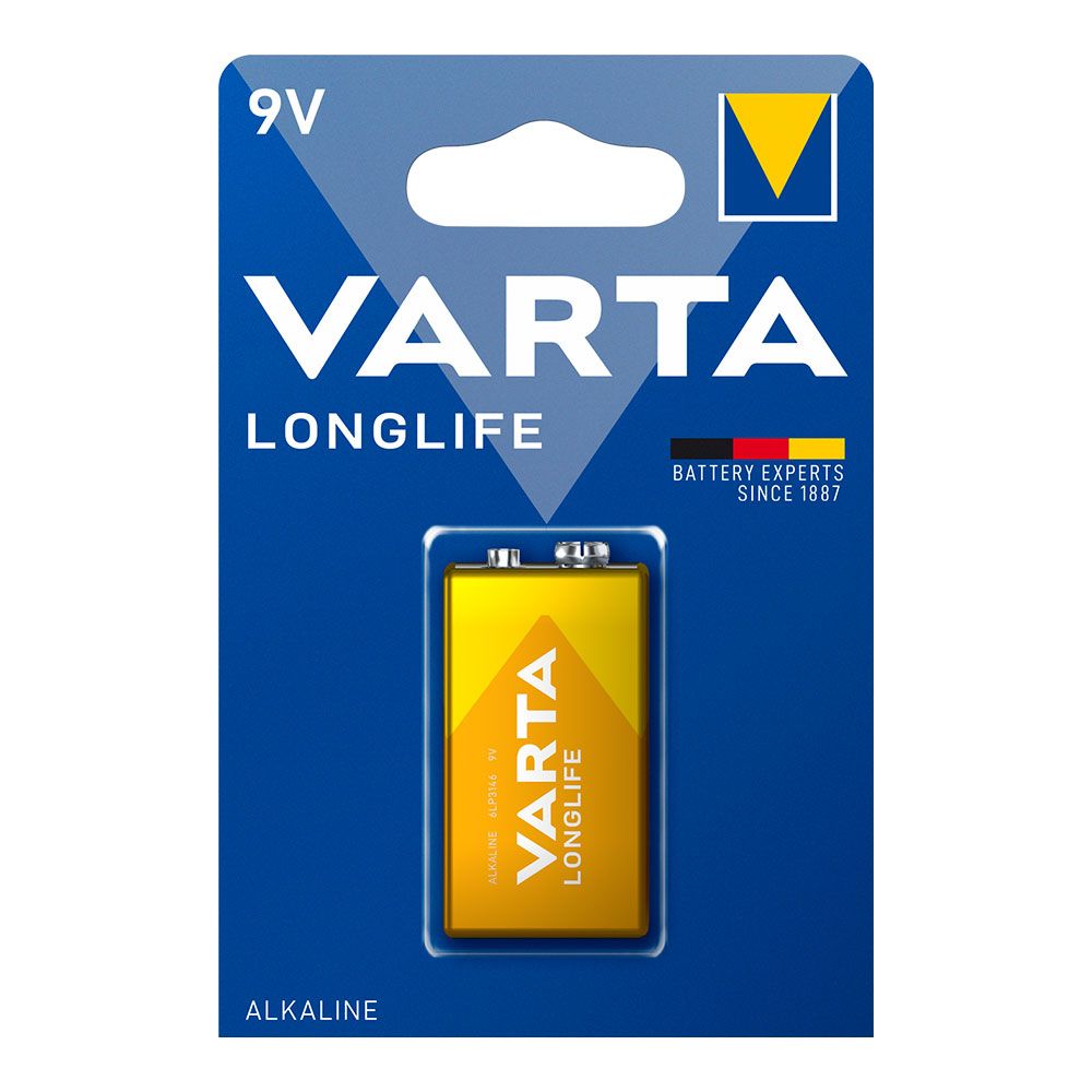 PILA ALKALINA LONGLIFE 6LR61- 9 V (BLISTER 1 unid.) 26,5 x 17,5 x 48,5 mm