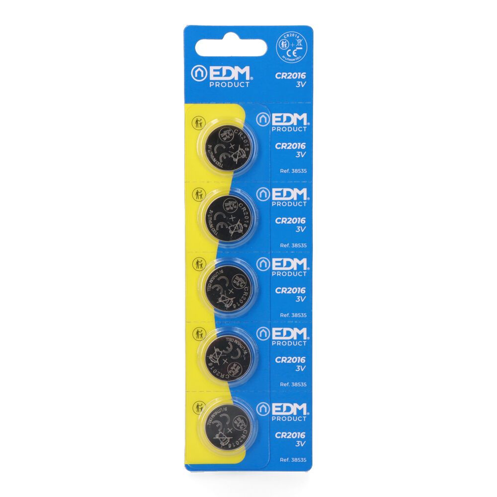 MICRO PILA DE BOTÓN LITIO MAX-PRO CR2016 3 V Ø20,0 x 1,6 mm BLISTER 5 uds