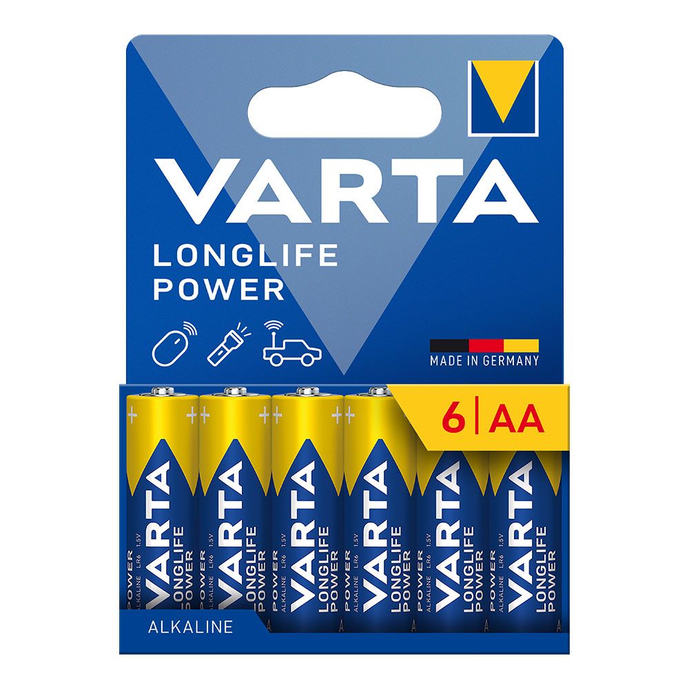 PILA ALKALINA LONGLIFE POWER AA - LR06 (BLISTER CARTÓN 6 uds) Ø14,5 x 50,5 mm