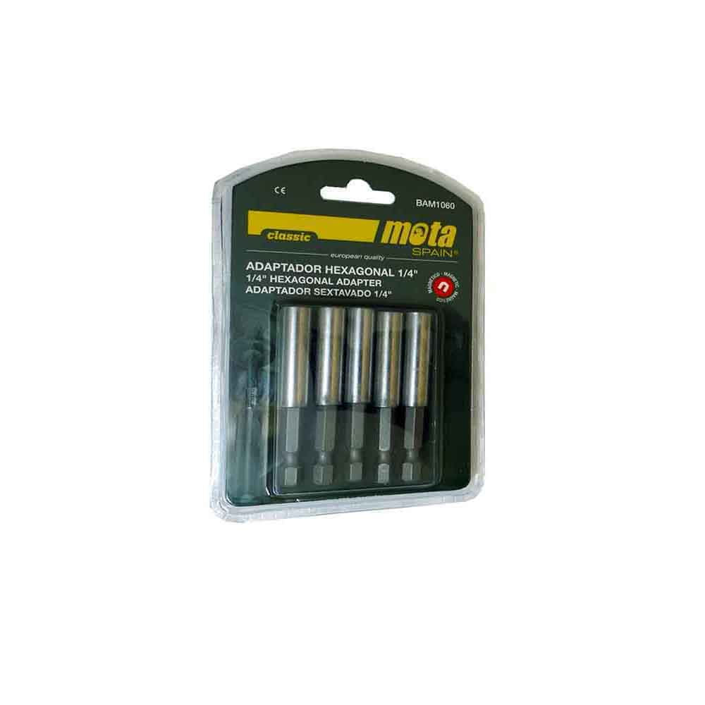 PACK 5 ADAPTADORES HEXAGONAL MAGNETICO 1/4" 10x60 5P. BAM1060 MOTA