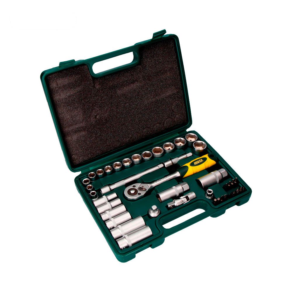 JUEGO 40 pcs DE BOCALLAVES Y ACCESORIOS DE 3/8 pulg CROMO VANADIO EK502