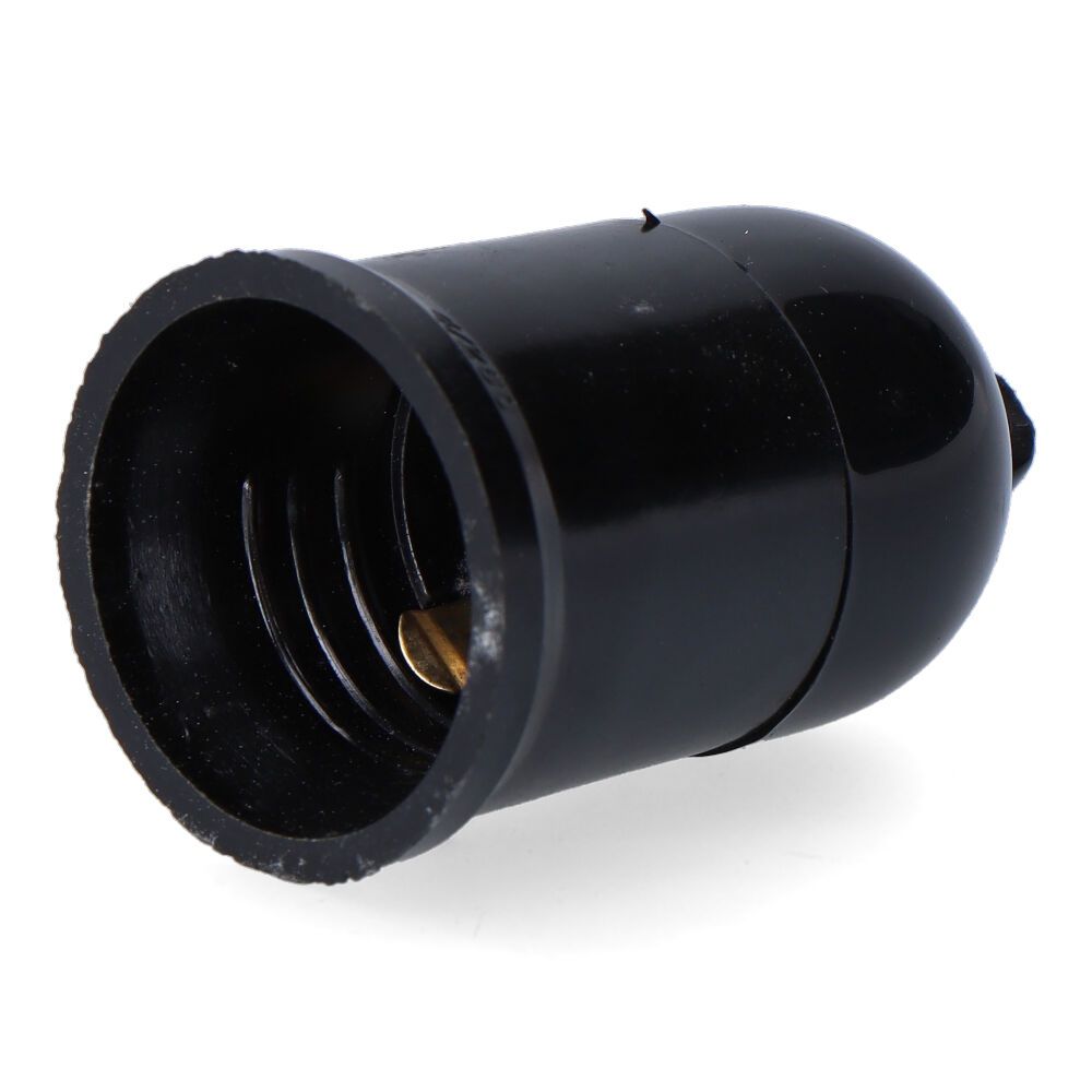 PORTALÁMPARAS OBRA CON COLGANTE E27, 4 A 250 V, NEGRO, Ø35 x 60 mm (RETRACTILADO)