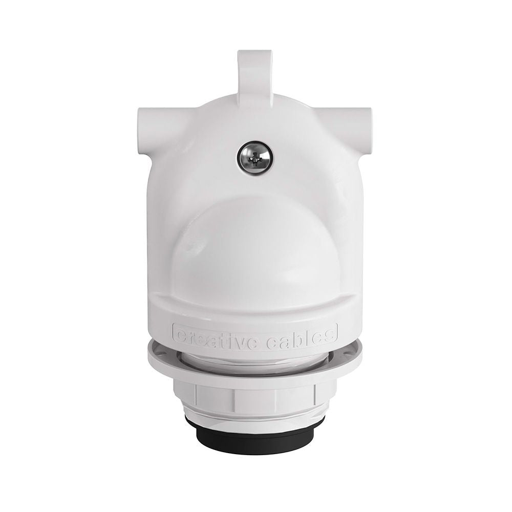 PORTALÁMPARAS E27 CON GEL PARA EXTERIOR DOBLE SALIDA IP65 BLANCO