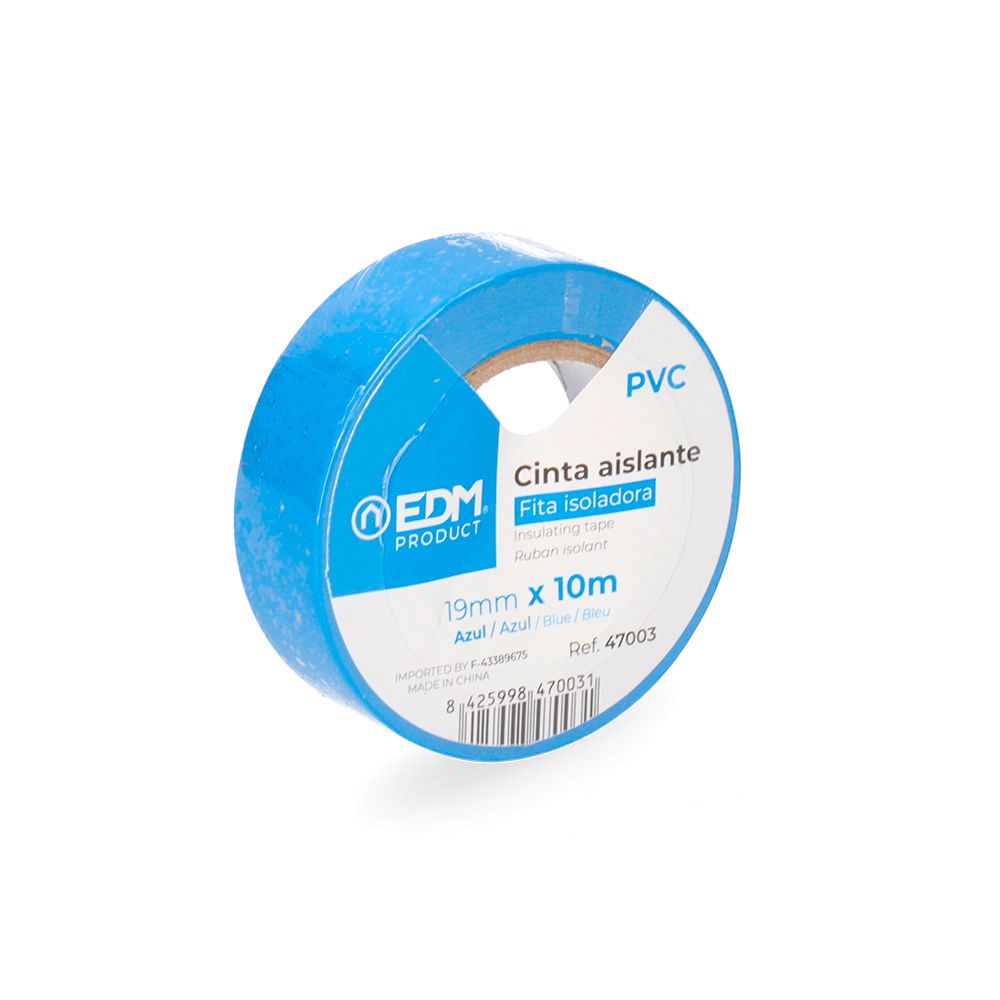 CINTA AISLANTE CALIDAD "SUPRA" AZUL 19 mm x 10 m