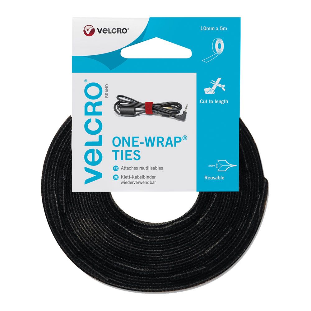 CINTA ONE-WRAP, 10 mm x 5 m, NEGRA