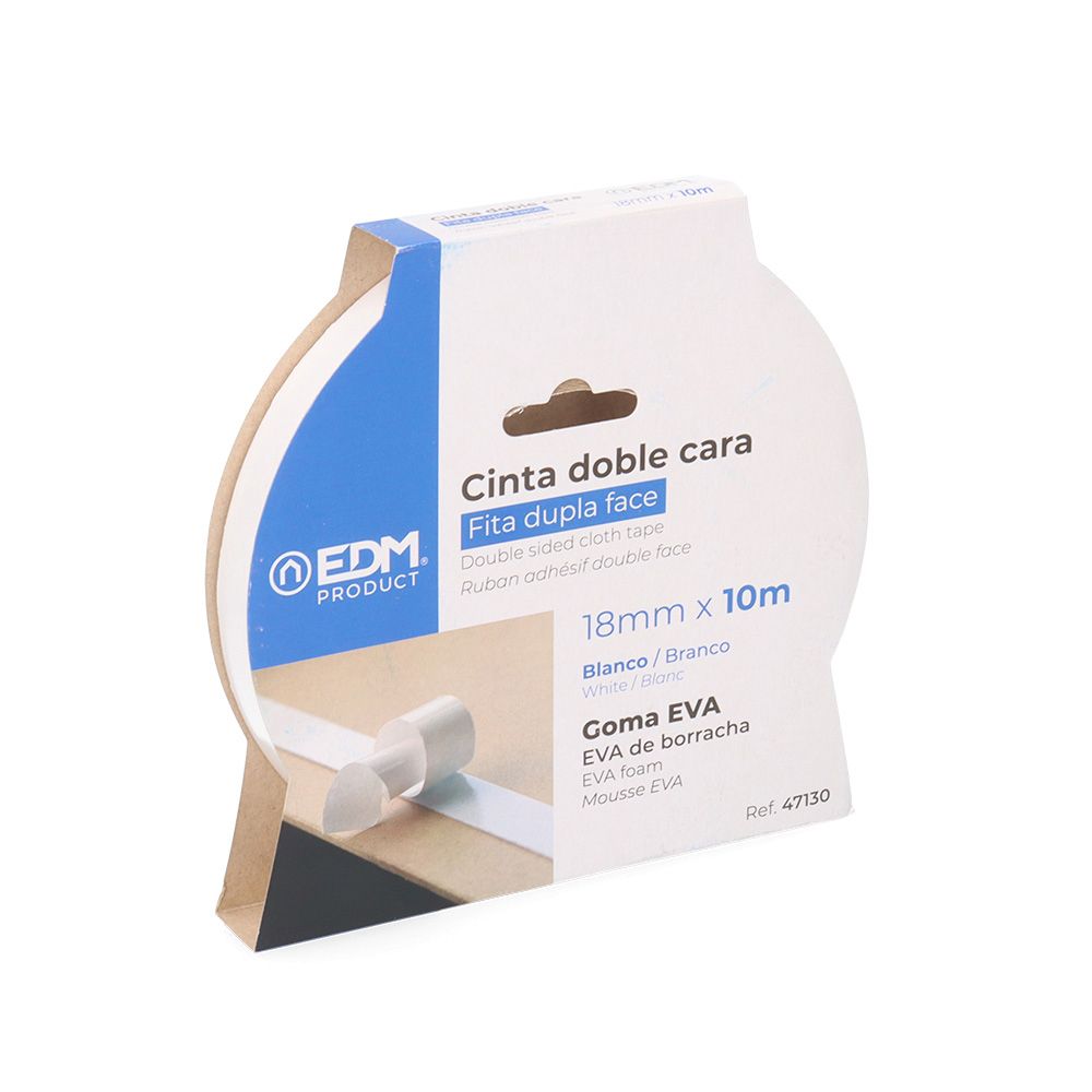 CINTA DOBLE CARA BLANCO 18 mm x 10 m