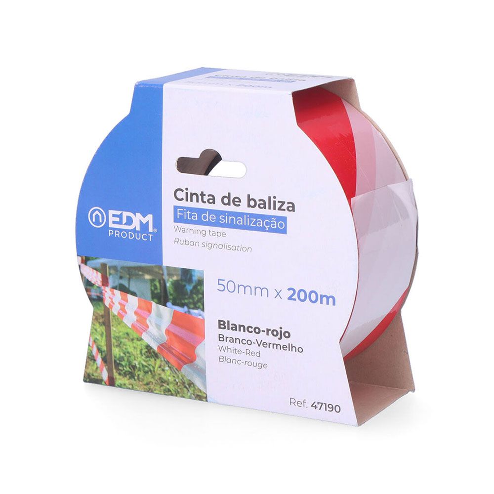 CINTA DE BALIZA BLANCA/ROJA 50 mm x 200 m