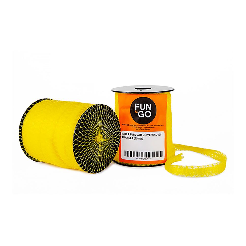 MALLA TUBULAR PARA ENVASADO UNIVERSAL-100 AMARILLA 25 m