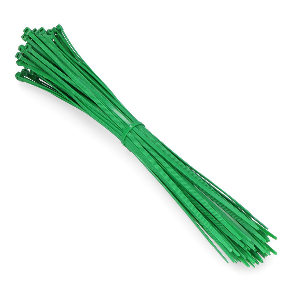 BRIDAS VERDES 4,8 x 380 mm NYLON ALTA CALIDAD(BOLSA 100 unid.)