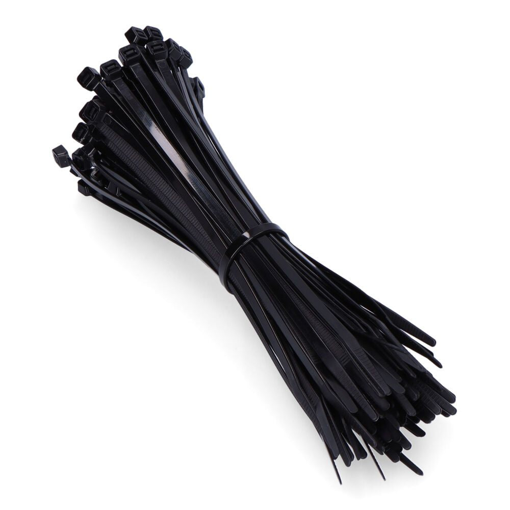 BRIDAS NEGRAS 4,8 x 250 mm NYLON ALTA CALIDAD (BOLSA 100 unid.)